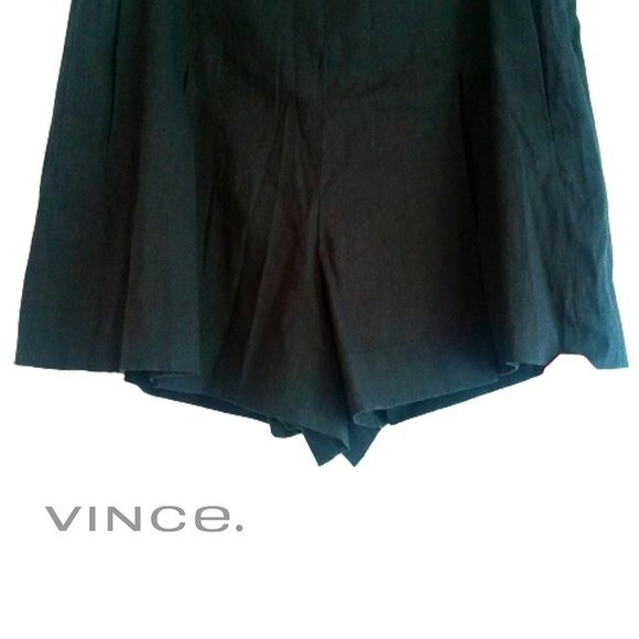 VINCE NEW Preppy Center Pleat Pockets Linen Mini Skirt 10 - Picture 6 of 12